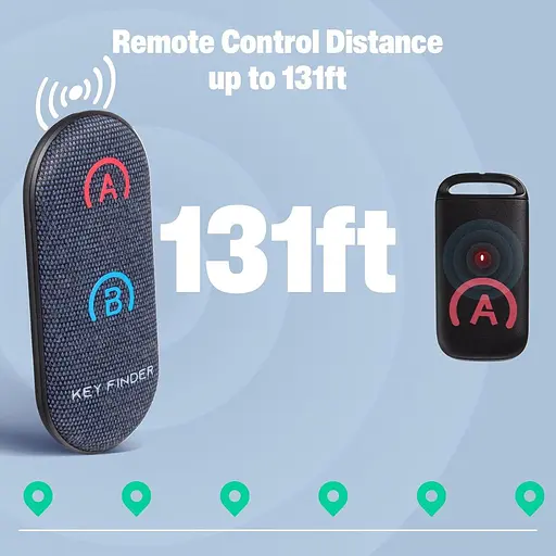 Локатори SIMJAR Basic Key Finder з більш тонкими приймачами та вдосконаленим тканинним пультом дистанційного керування, 80 дБ+ - фото 4