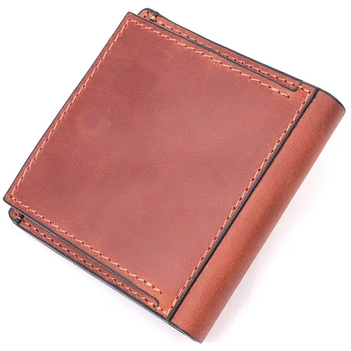 Чоловічий шкіряний гаманець Grande Pelle 9.5х10х1.5 см acs0024006 - фото 2