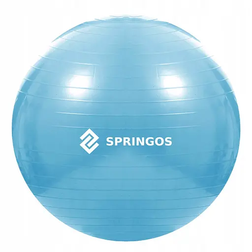 М'яч для фітнесу (фітбол) Springos 55 см Anti-Burst FB0006 Sky Blue - фото 1