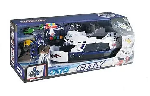 Корабль 660 S-04 "Город" катер, акула, транспорт, свет, звук, в коробке (6946613589362) - фото 1