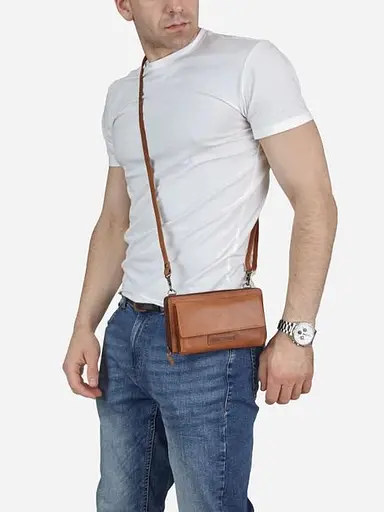 Чоловіча шкіряна барсетка Hill&Burry 12х19х5 см sum0026501 - фото 7