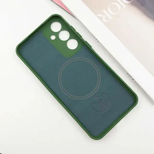 Чохол Lakshmi Silicone Cover Full Camera (AA) with MagFit для Samsung Galaxy S24 FE Зелений / Dark green - фото 3
