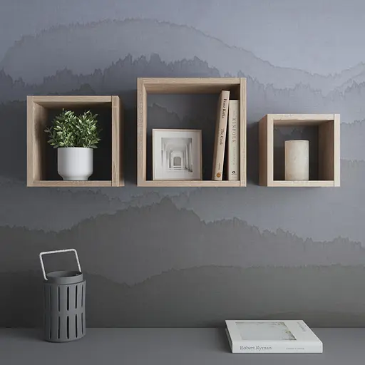 Полки на стену Vays комплект квадратных навесных полок из 3 шт. M-38 Дуб Сонома