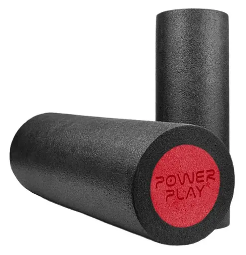 Масажний ролик (роллер) гладкий PowerPlay 4021 Fitness Roller Чорно-червоний (30x15 см) (PP_4021_BL/Red_(30*15)) - фото 2