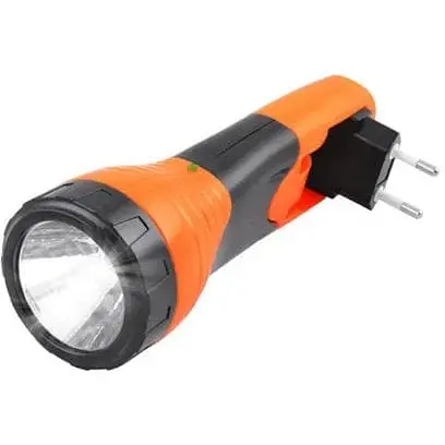 Компактный ручной фонарь Luxury 209 1 LED встроенный аккумулятор зарядка от сети 220V - фото 1