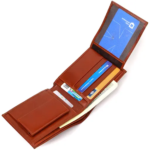 Мужской кожаный кошелек Canpellini 12х9.7х1 см acs0025694 - фото 4