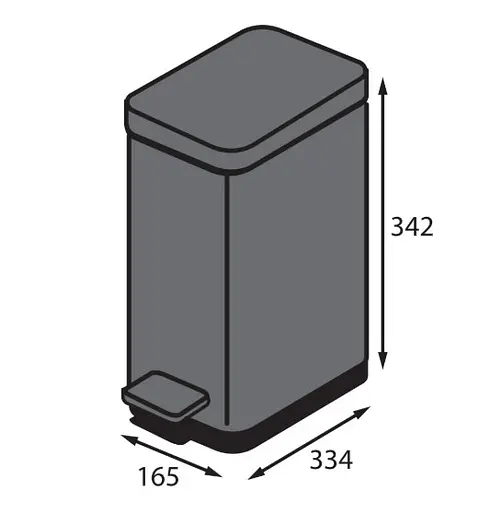 Відро для сміття Koer TC-010210-07 з плавним закриттям прямокутне 10 л сірий (KR5599)  - фото 4