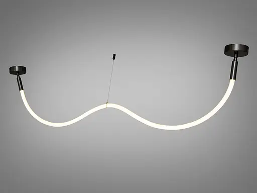 Современная светодиодная люстра шланг, 17W, черный хром. - фото 2