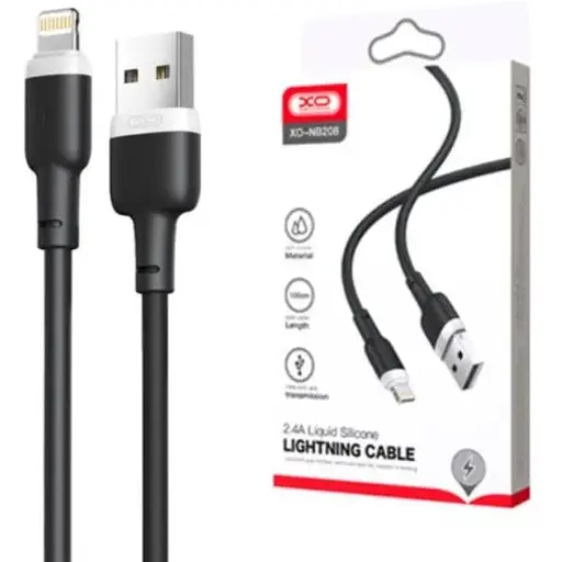 Кабель XO NB208 Liquid Silicone Data Lightning Cable Черный