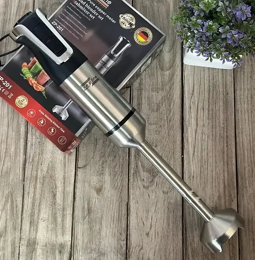 Занурювальний ручний блендер Zepline ZP-201 з нержавіючої сталі 1500Вт Турбо режим Чорний/Сріблястий - фото 9