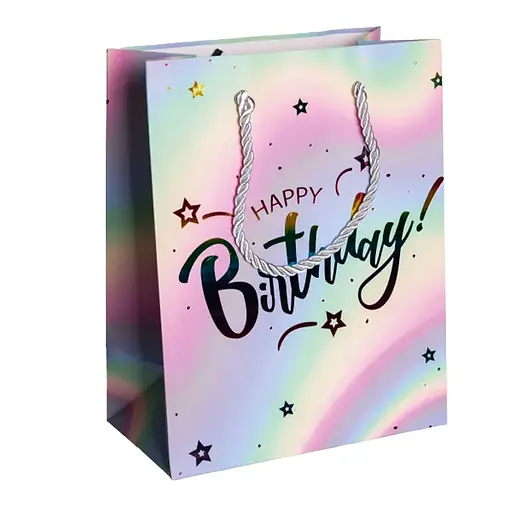 Подарочный пакет Yiwu Happy Birthday 18х10х23 см 12 штук HP-10359-15 - фото 2