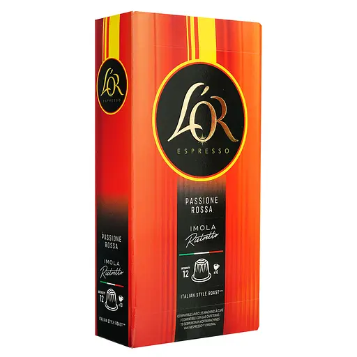 Кава мелена в капсулах L’OR Passione Rossa Ristretto Imola #12, 52 г (10 шт. по 5.2 г)