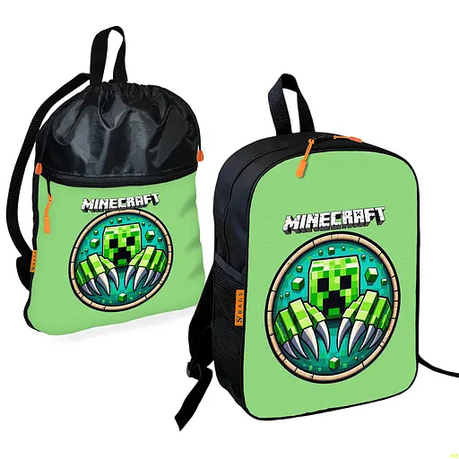 Шкільний рюкзак дитячий Minecraft + Сумка для взуття спортивної форми рюкзак-мішок для хлопчика (01737)