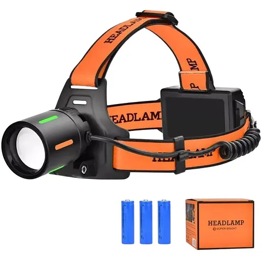 Фонарь налобный X-Balog BL-T67-TG+COB белый и красный свет 1 режим 18650 Type-C - фото 1