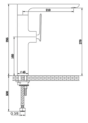 Смеситель для умывальника Kohlman Experience Long Gold высокий QB175E-GD Золотой - фото 2