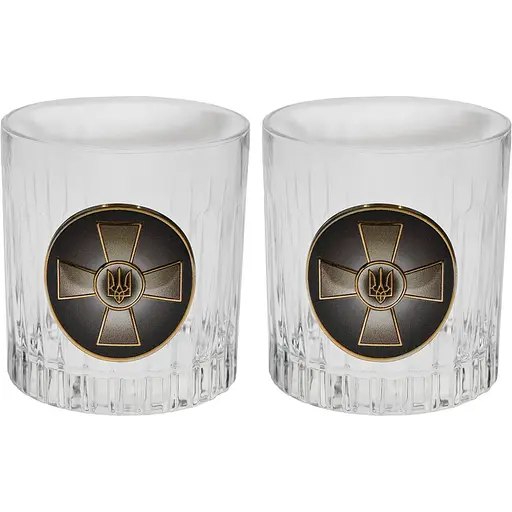 Подарочный набор Boss Crystal ВСУ 2 бокала с золотыми и серебряными накладками. - фото 2