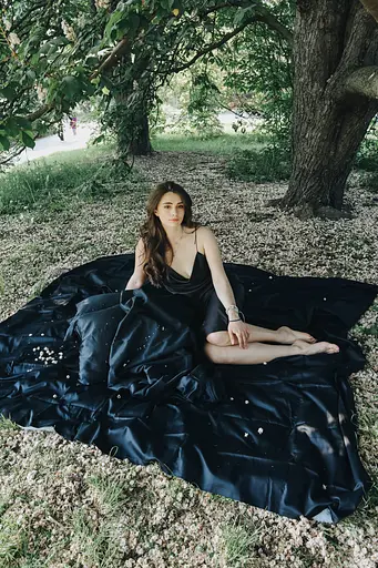 Комплект постельного белья сатин 100% хлопок Black Silk черный - двухспальный - фото 4