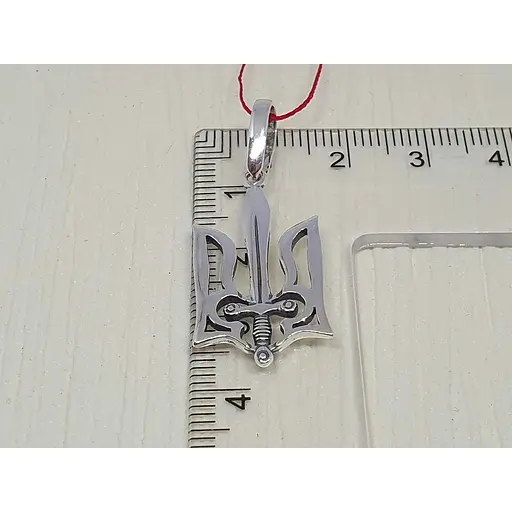Срібна підвіска Містер Твістер Тризуб. 3099 ТРИЗУБ МЕЧ 2 - фото 3