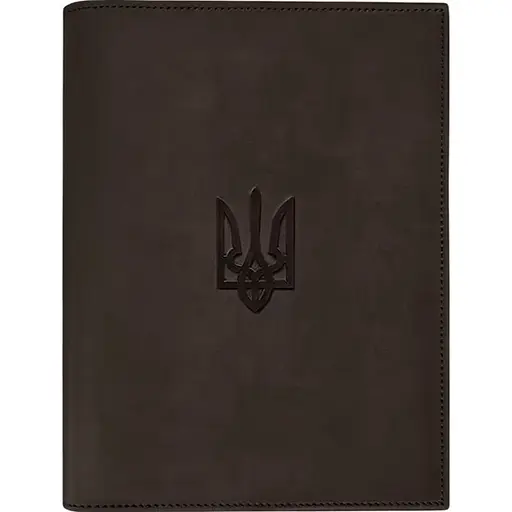 Кожаная обложка BlankNote Standart Crazy Horse с Трезубцем для нотариального реестра темно-коричневый - фото 1