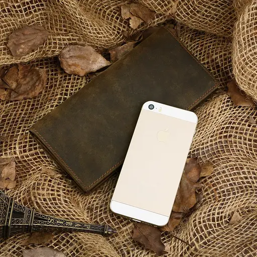 Мужской кожаный кошелек Vintage 9х19 см acs0016066 - фото 3