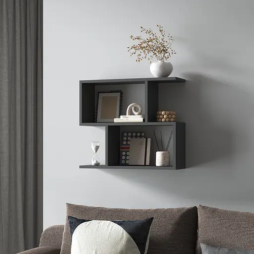 Полка для книг навесная Vays M-49 Антрацит