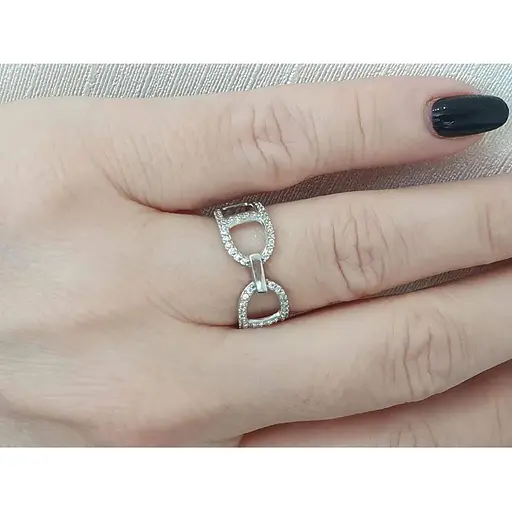 Срібне кільце Агні ЕЛЬБА з фіанітами. 1635/1Р-CZ 17 - фото 2