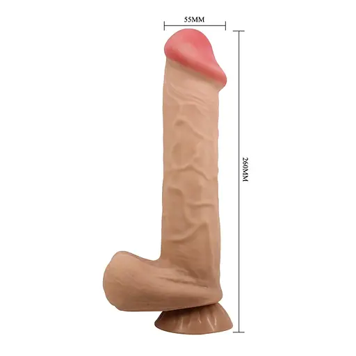Фалоімітатор Baile Sliding Skin Bendable 10.2'' 26 см тілесний - фото 9