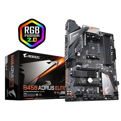 Материнская плата Gigabyte B450 Aorus Elite (B450 Aorus Elite) (Socket AM4, AMD B450, ATX) Б/у - фото 5