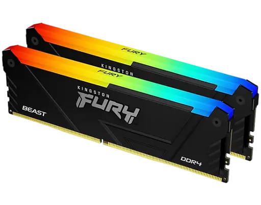 Оперативна пам'ять Kingston Fury 16GB (2x8GB) DDR4 3600MHz Beast RGB Black (KF436C17BB2AK2/16)