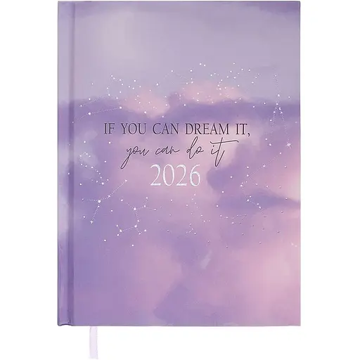 Ежедневник датированный Buromax Melody 2026 полиграфический A5 фиолетовый (BM.21163-07)