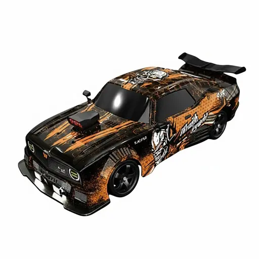 Радиоуправляемая Дрифт-машина SC 16 A 17, 4WD, 1:16, Аккумулятор 3.7V, 2.4GHz, Парогенератор, Сменные колеса, Оранжевая