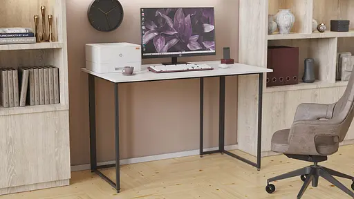 Компьютерный стол Ferrum-decor Ханна 75x100x70 черный ДСП Белый 16мм (FRD-103501) - фото 5