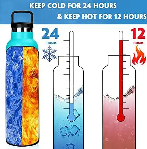 Пляшка для води з нержавіючої сталі XACIOA із соломою - для гарячих/холодних напоїв 1000мл Вакуумна ізольована герметична - фото 2