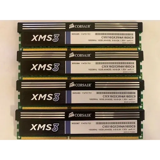 Оперативна пам'ять Corsair CMX16GX3M4A1600C9 XMS3 16GB (4x4GB) DDR3 1600 Mhz CL9 XMP Desktop Memory Kit Б/В - фото 2