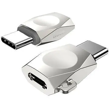 Адаптер Hoco UA8 MicroUSBType-C Pearl Nickel