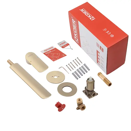 Змішувач для умивальника Koer KB-16028-12 вбудований KR5299 Золотий - фото 8