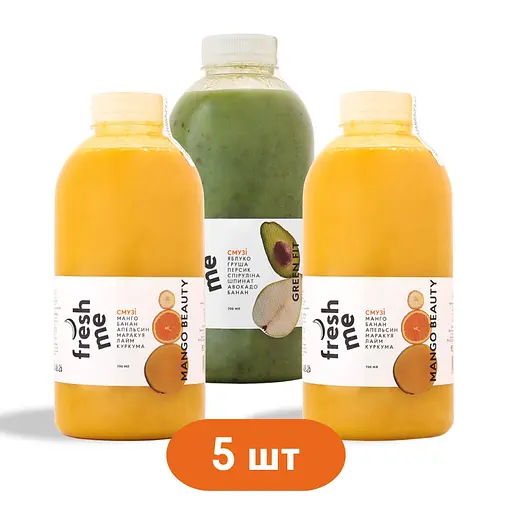 Смузі FreshMe Сімейний формат Family Pack Набір 5 шт х 700 мл