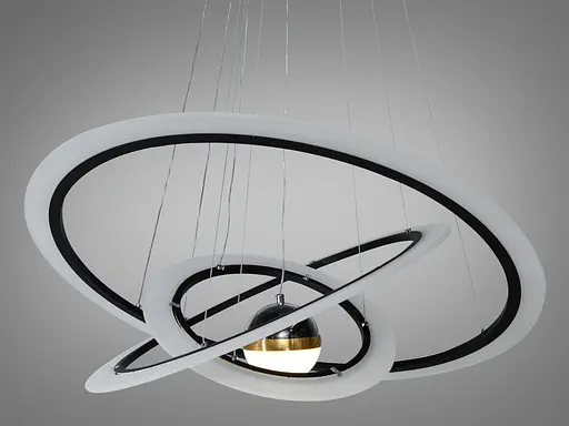 Світлодіодна люстра з додатковим підсвічуванням,140 Вт, чорна - фото 4