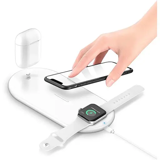 Бездротовий швидкий зарядний пристрій QI 3 в 1 для iPhone XR Xs Max - фото 2