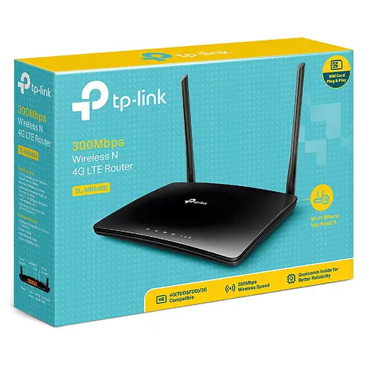 Маршрутизатор TP-Link TL-MR6400, 300Mbps Wireless N 4G LTE Router, build-in 150Mbps 4G LTE modem - фото 5