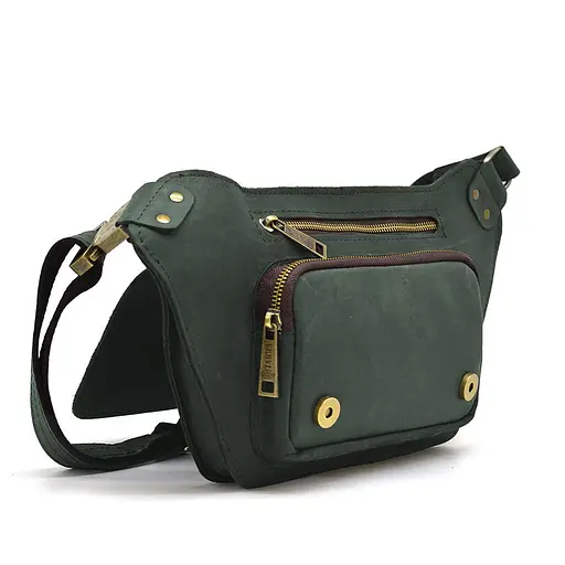 Кожаная мужская сумка на пояс TARWA 14х29х5 см sum0026000 - фото 10