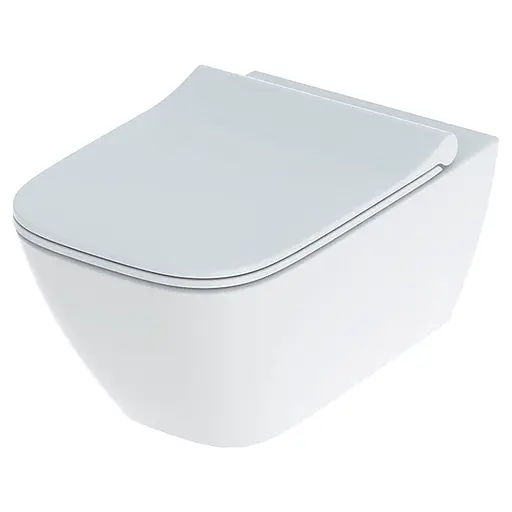 Унитаз подвесной Geberit Smyle Square Rimfree 500.685.01.1 с сидением Soft Close Sandwich, Белый - фото 1