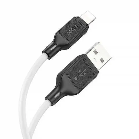Кабель Hoco X90 резиновый USB - Lightning 100 см белый - фото 1