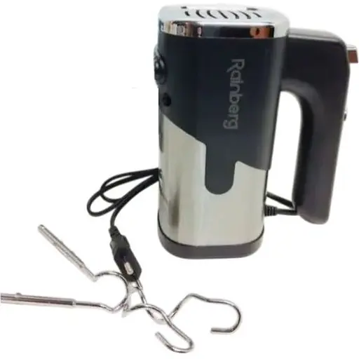 Міксер кухонний ручний Rainberg RB-2215 5 режимів 600 Вт з насадками для замішування крутого тіста Чорний - фото 1