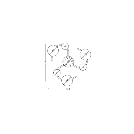 Стельовий світильник SV0049-7P BK+GD - фото 2