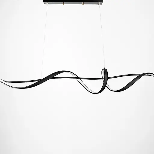 Хвилеподібна люстра у чорному корпусі в 2-х розмірах | Арт. H 26L BK | Line F - фото 4