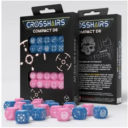 Набір кубиків Crosshairs Compact D6: Blue&Pink (20 шт.) (STCA02)
