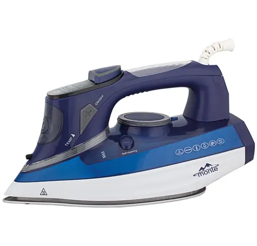 Праска Monte MT-1521 керамічна підошва Anti-Calc LED Anti-Drip авто-відключення Синій 3000 Вт - фото 1