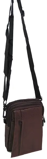 Невелика чоловіча сумка для носіння на плечі або коричневій ремені Nobrand 12х17х4 см sum0023996 - фото 4