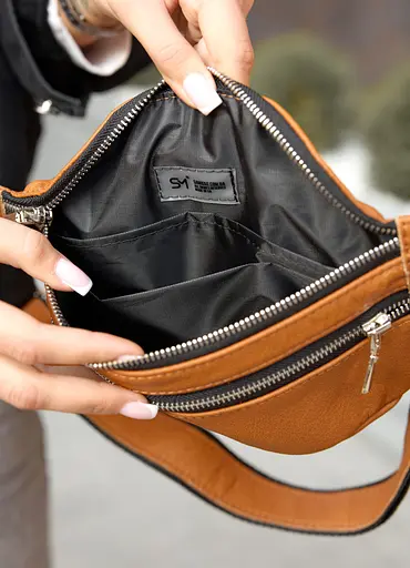 Поясна сумка бананка шкіряна Sambag Tirso BTS натуральна руда шкіра 30.5 х 14 см (81333121w) - фото 7